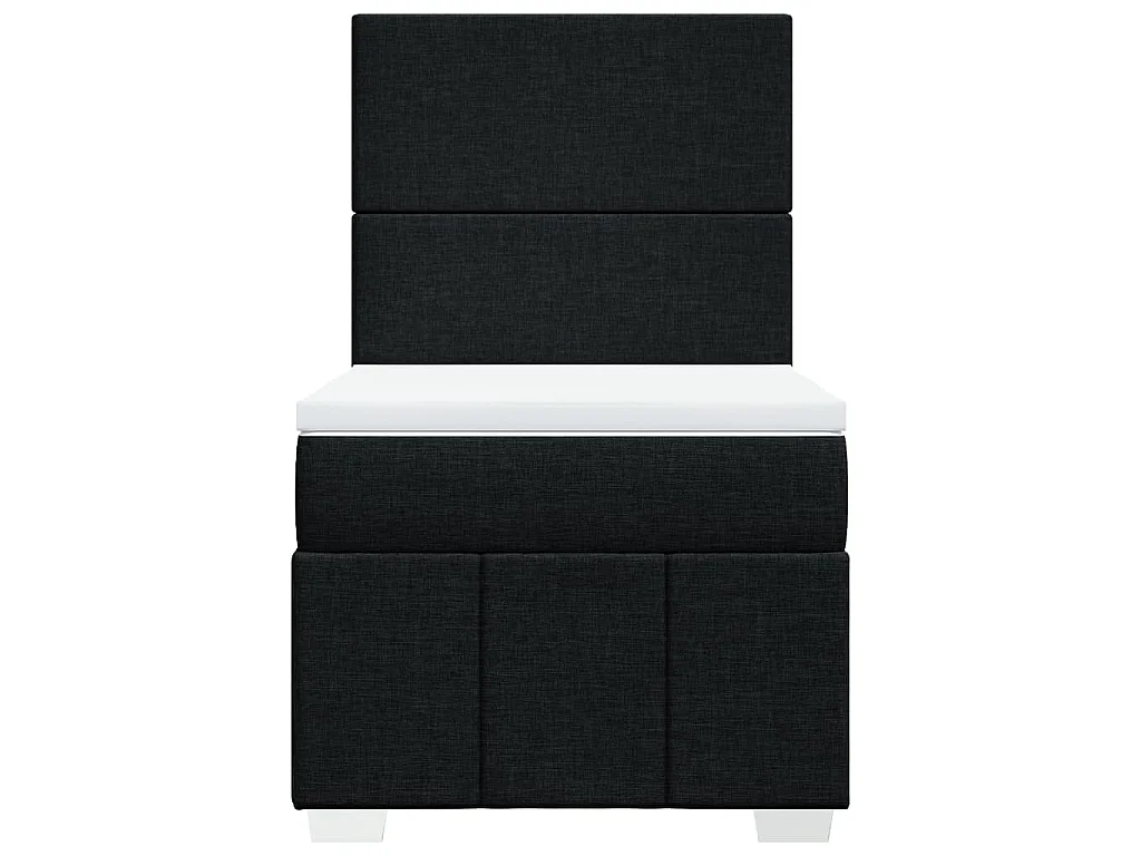 Sommier à lattes de lit avec matelas Noir 90x200 cm Tissu