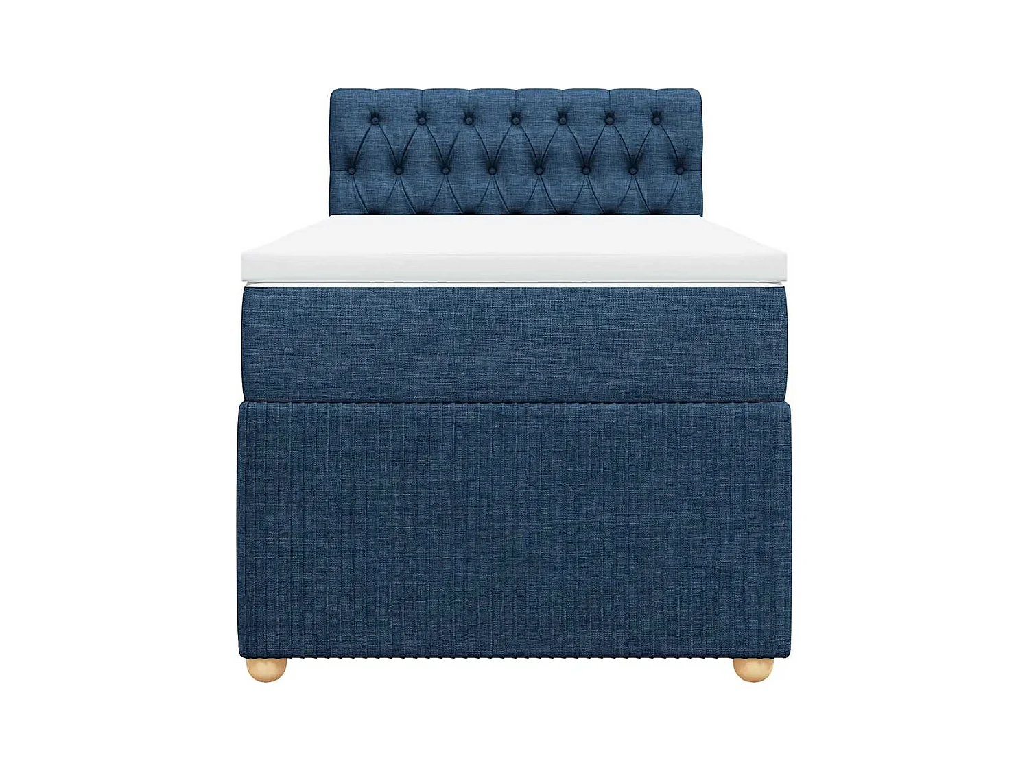 Cama com molas/colchão 90x200 cm tecido azul