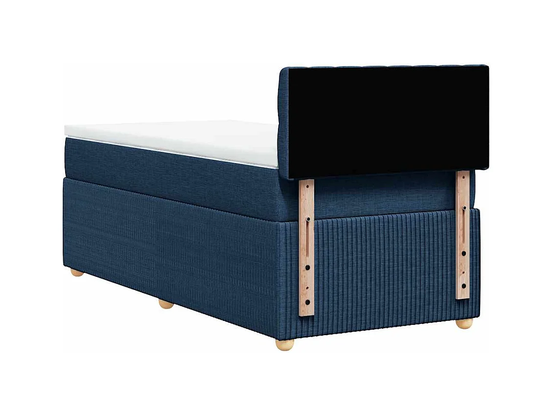 Cama com molas/colchão 90x200 cm tecido azul