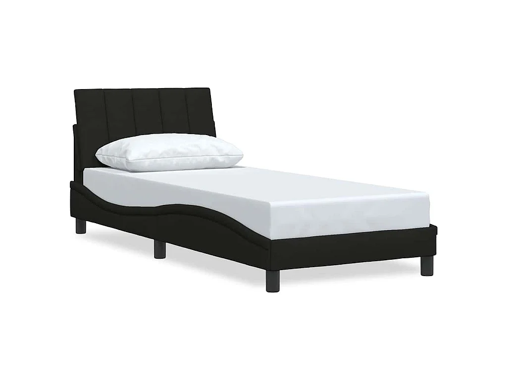 Estrutura de cama sem colchão Hanko 90x190 cm tecido preto