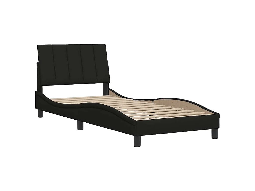 Estrutura de cama sem colchão Hanko 90x190 cm tecido preto