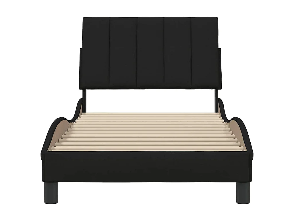 Estrutura de cama sem colchão Hanko 90x190 cm tecido preto