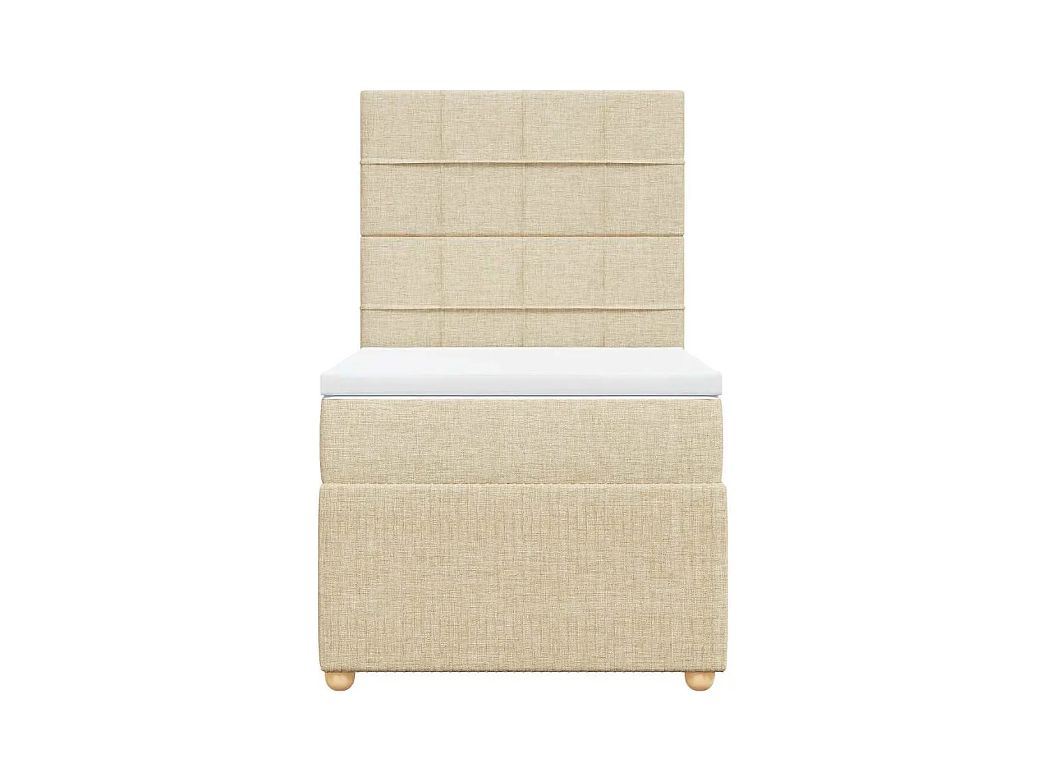 Sommier à lattes de lit avec matelas Crème 100x200 cm Tissu