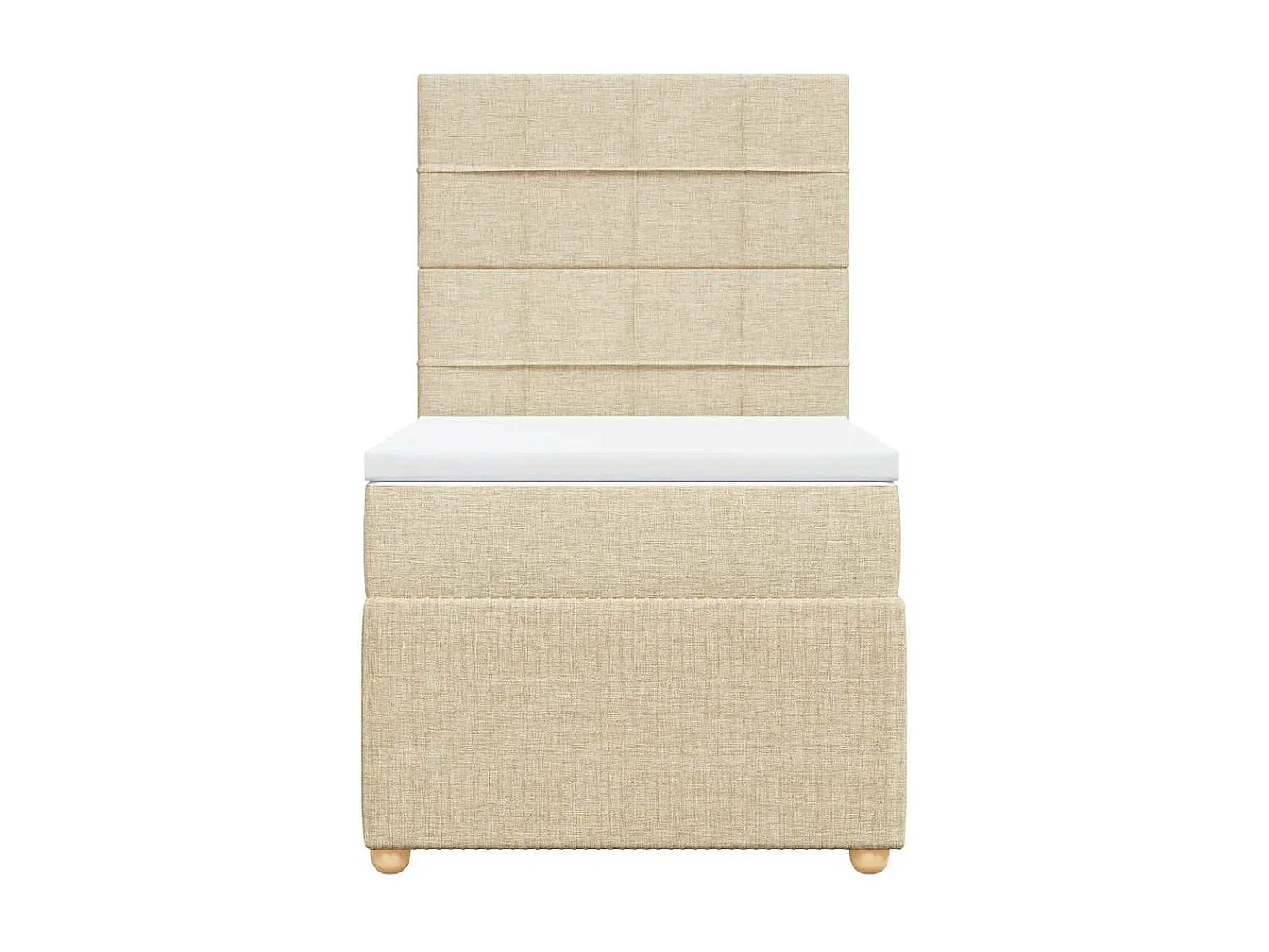 Sommier à lattes de lit avec matelas Crème 100x200 cm Tissu