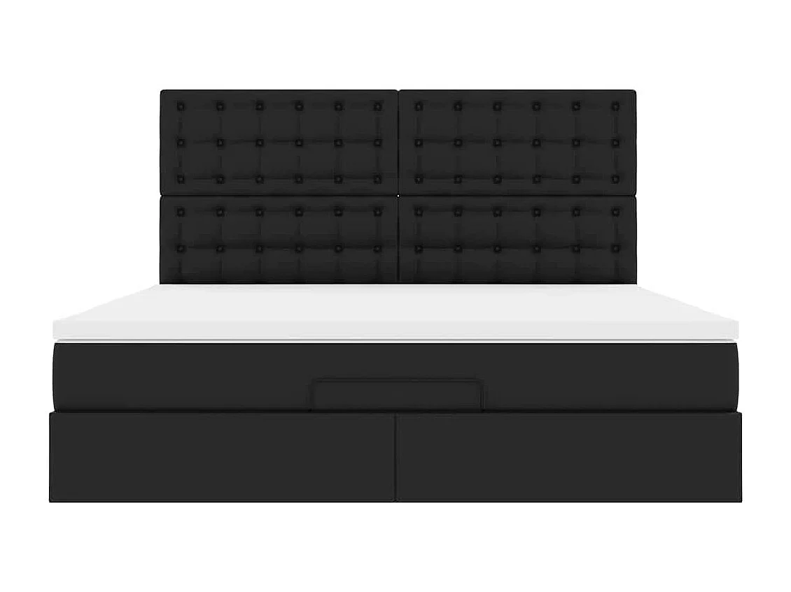 Ottoman bed met matras en LED's 180x200cm kunstleer zwart