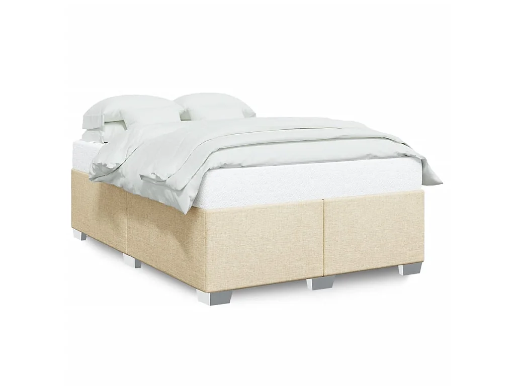 Bettgestell ohne Matratze Creme 140x190 cm Stoff