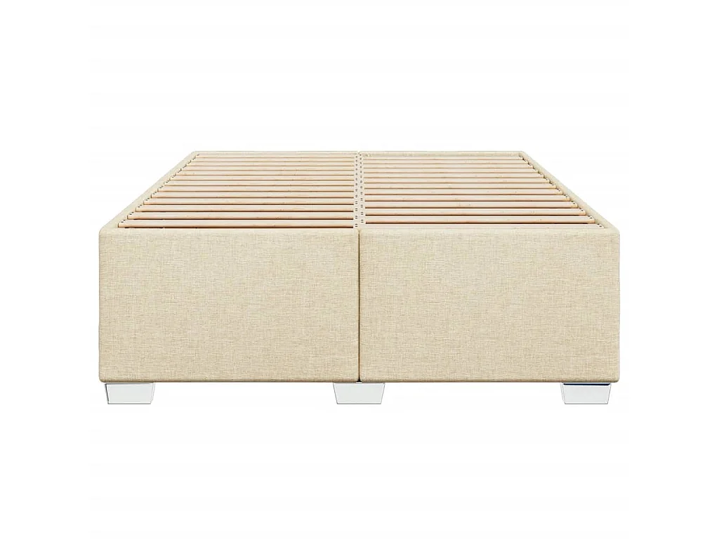 Bettgestell ohne Matratze Creme 140x190 cm Stoff