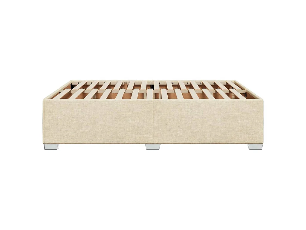 Bettgestell ohne Matratze Creme 140x190 cm Stoff