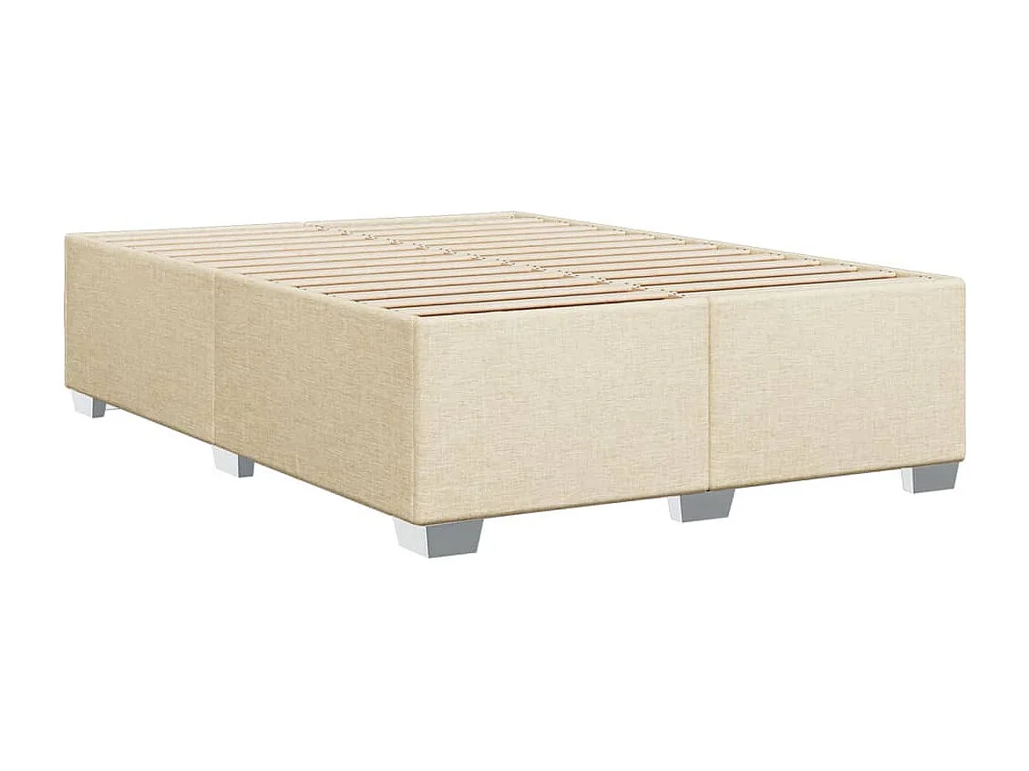 Bettgestell ohne Matratze Creme 140x190 cm Stoff