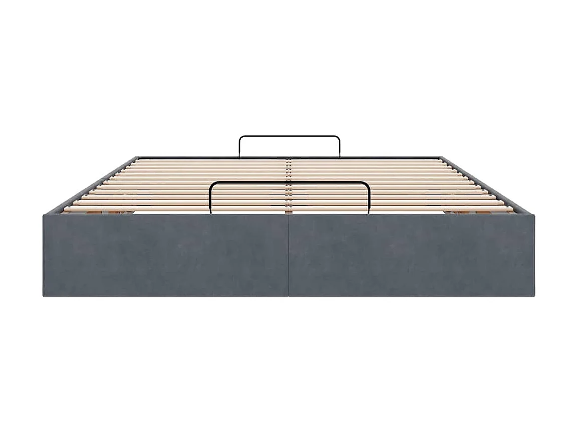 Estrutura de cama otomana sem colchão 140x190cm cinzento escuro
