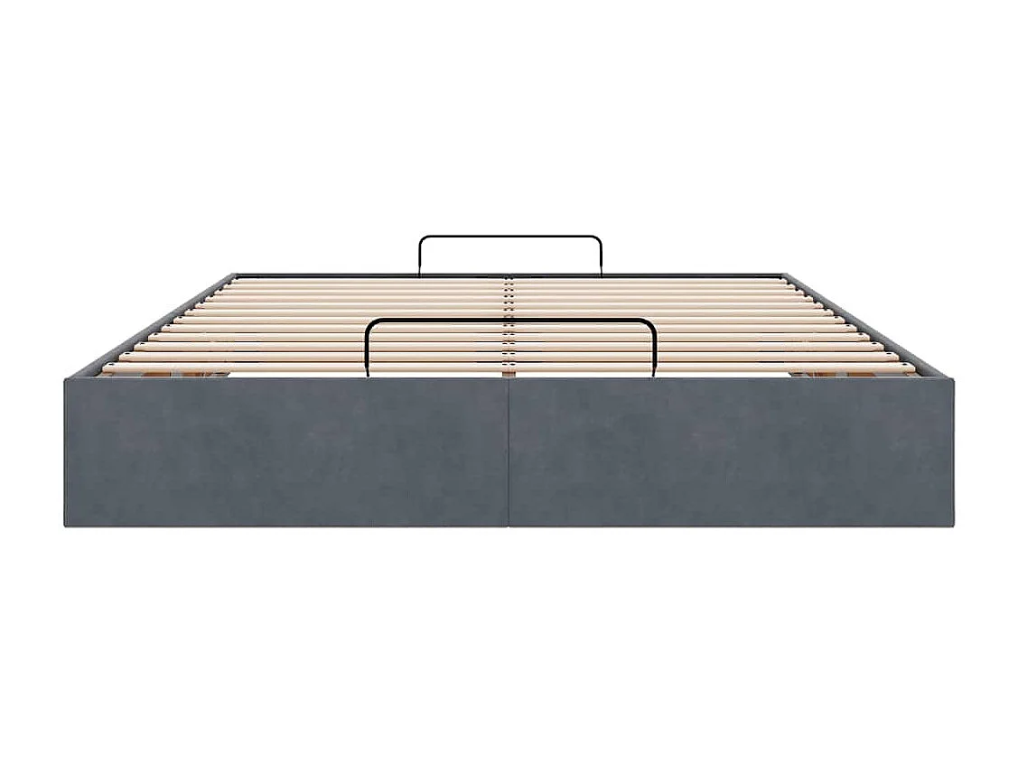 Estrutura de cama otomana sem colchão 140x190cm cinzento escuro