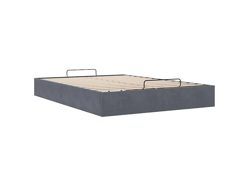 Estrutura de cama otomana sem colchão 140x190cm cinzento escuro