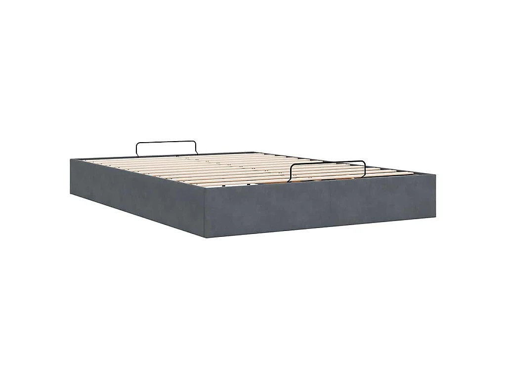 Estrutura de cama otomana sem colchão 140x190cm cinzento escuro