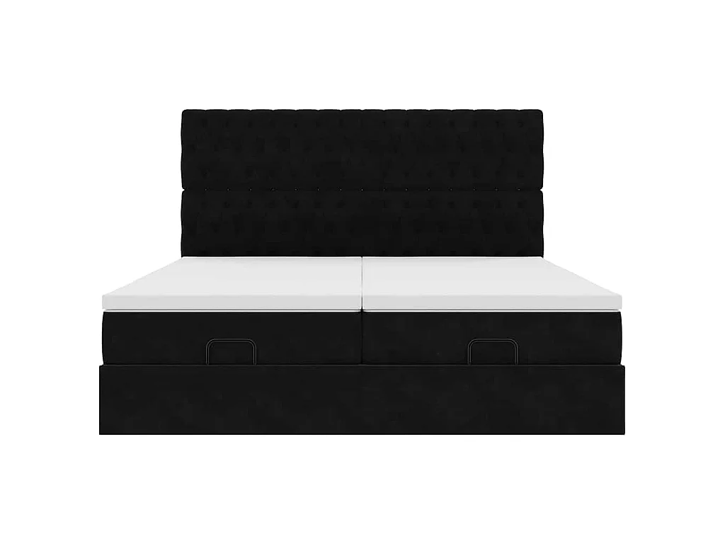 Ottoman bed met matrassen en LED's 160x200cm fluweel zwart