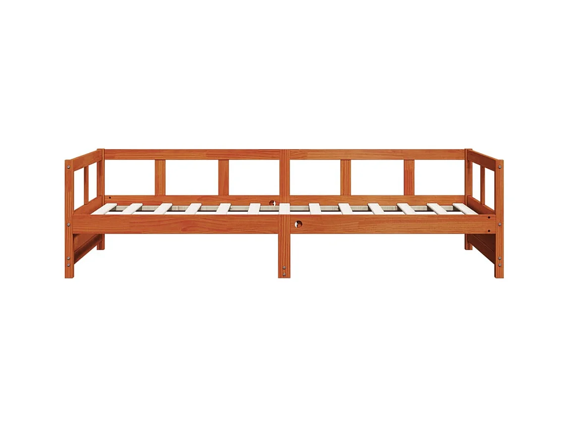 Slaapbank zonder matras 90x200 cm massief grenenhout wasbruin