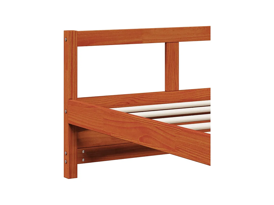 Slaapbank zonder matras 90x200 cm massief grenenhout wasbruin