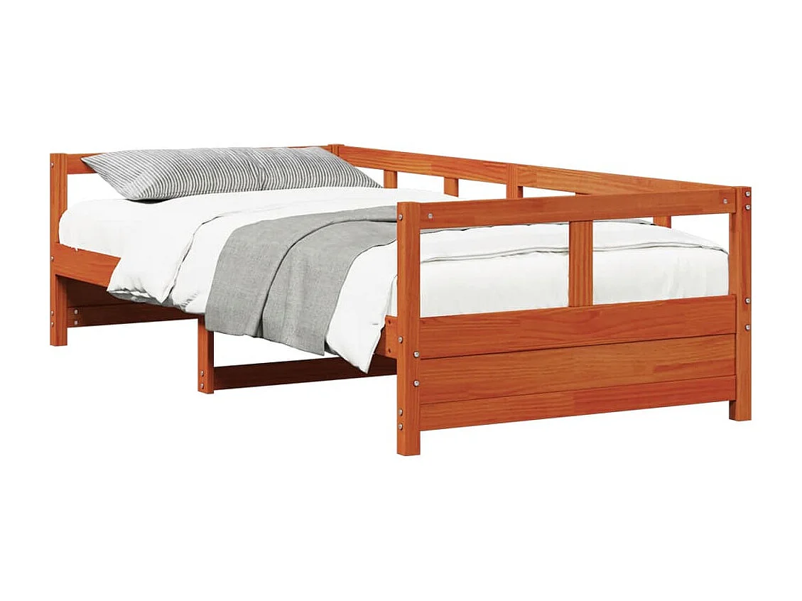 Dormeuse senza Materasso Marrone Cera 90x200 cm Legno di Pino