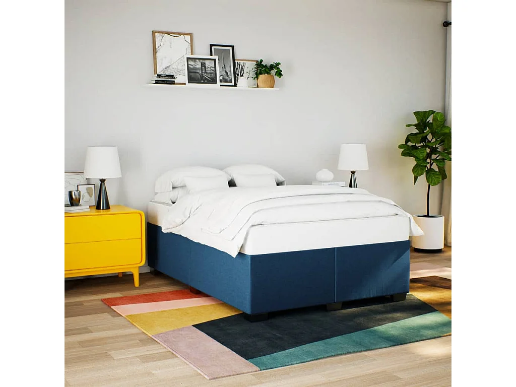 Giroletto senza Materasso Blu 140x200 cm in Tessuto