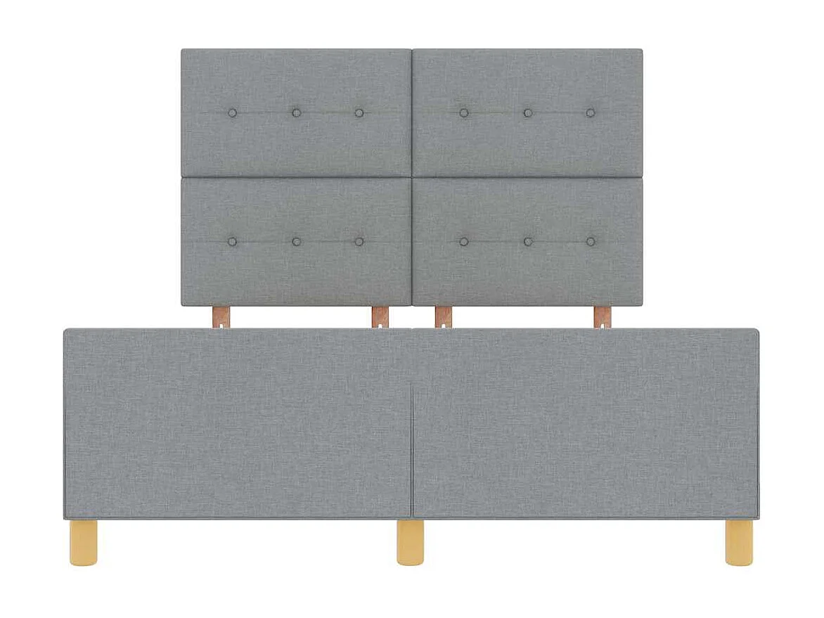 Cadre de lit avec tête de lit Gris clair 140 x 190 cm tissu