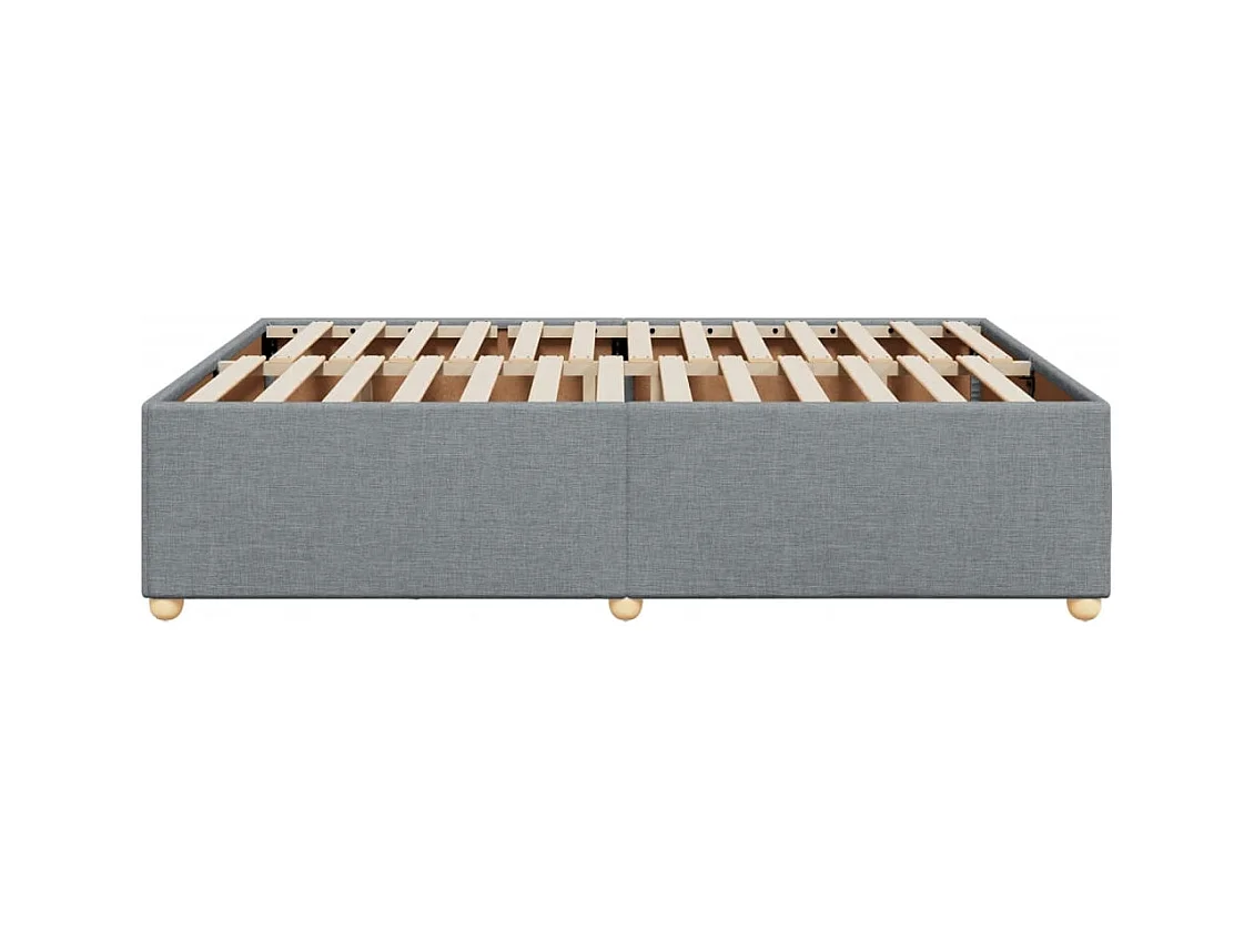 Cadre de lit sans matelas gris clair 160x200 cm tissu