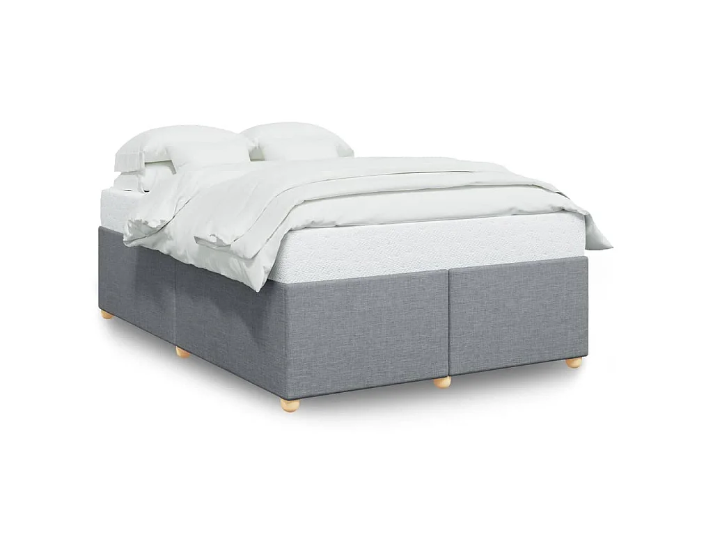 Cadre de lit sans matelas gris clair 160x200 cm tissu