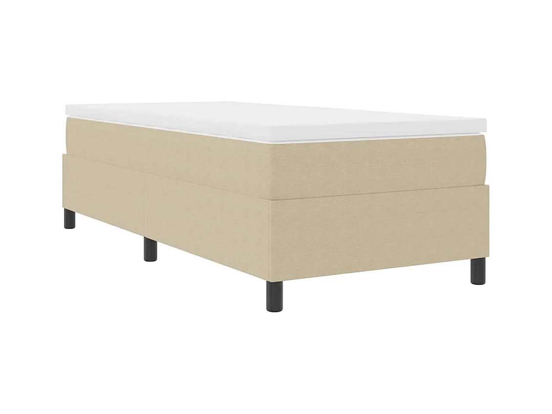 Boxspringbett Hellgrau und Weiß 203 x 90 x 60 cm Cordstoff