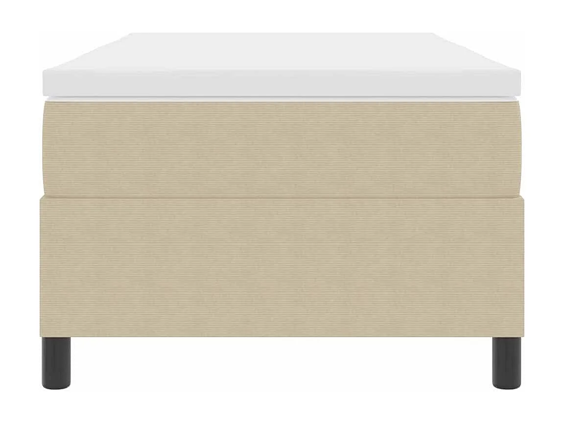 Cama tipo Box Spring Gris claro y . 90 x 200 cm Tela de Pana