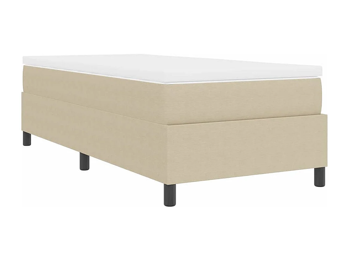 Cama tipo Box Spring Gris claro y . 90 x 200 cm Tela de Pana