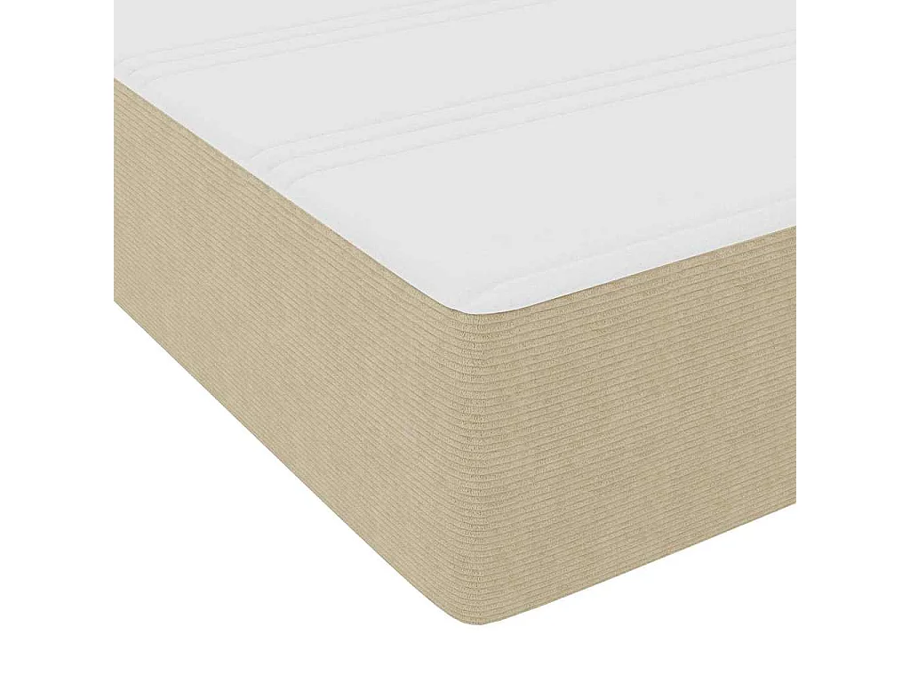 Cama tipo Box Spring Gris claro y . 90 x 200 cm Tela de Pana