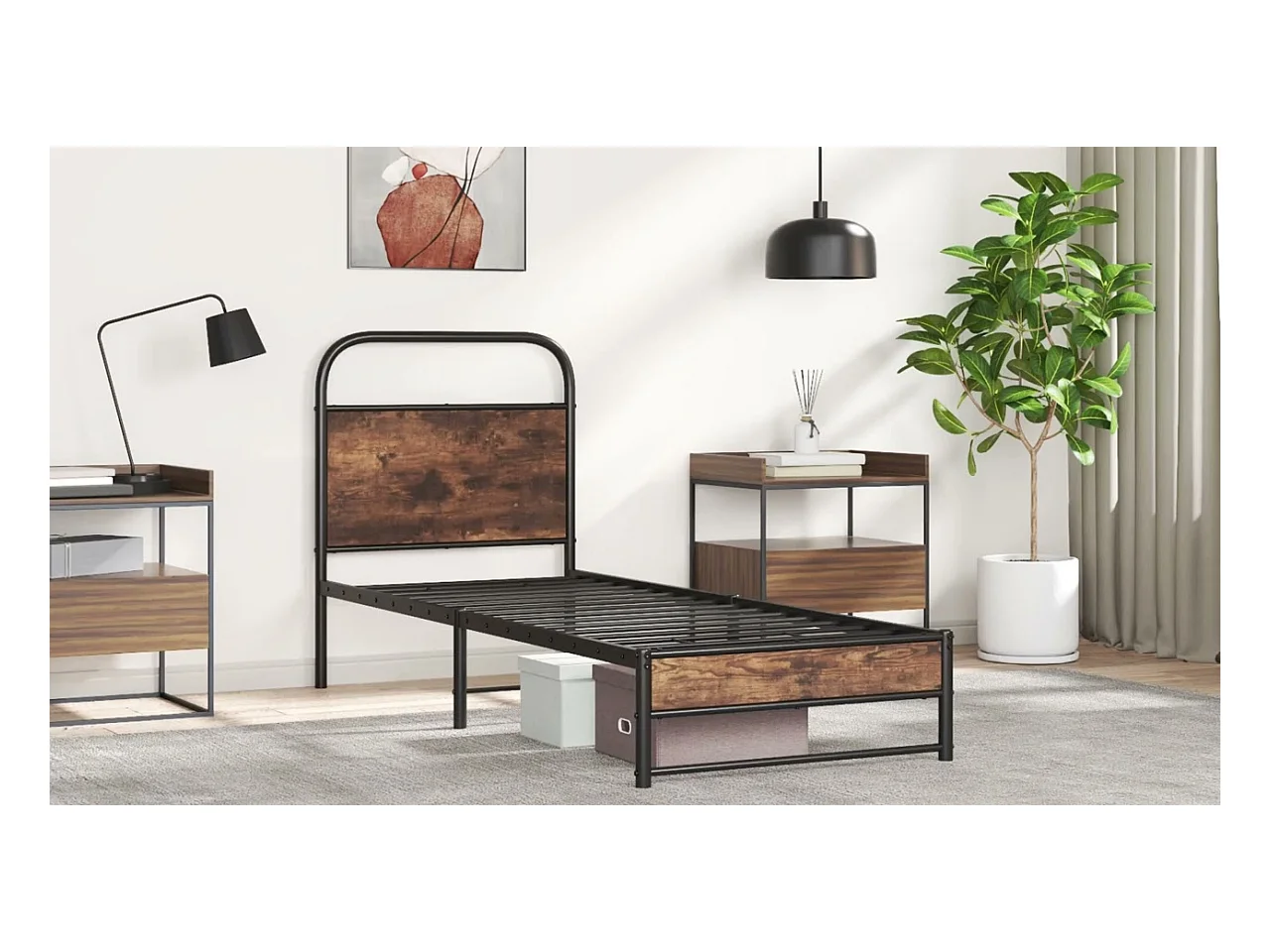 Giroletto senza Materasso Rovere Marrone 90x190cm in Truciolato