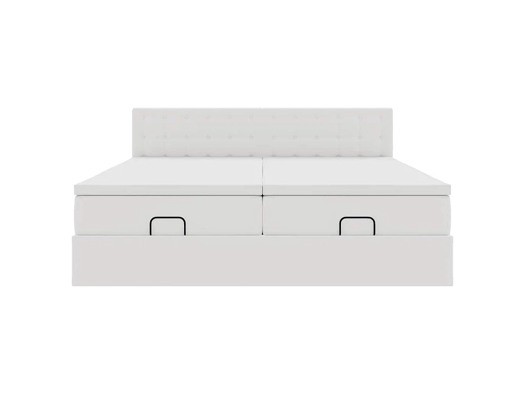 Cadre de lit ottoman avec matelas blanc 180x200 cm similicuir