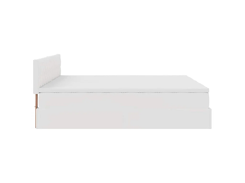 Cadre de lit ottoman avec matelas blanc 180x200 cm similicuir