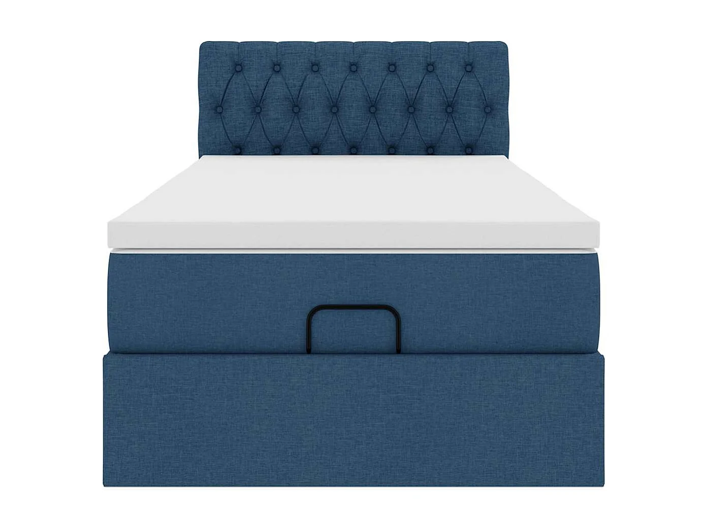 Bed poef met matras en LED's 90x200 cm stof blauw