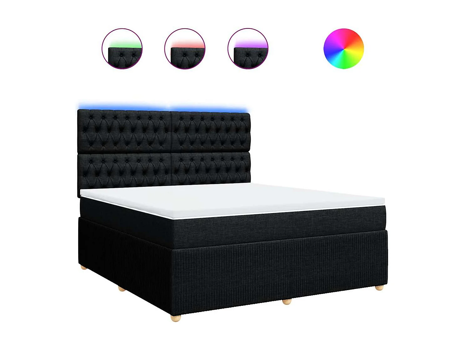 Boxspring met matras stof zwart 180x200 cm