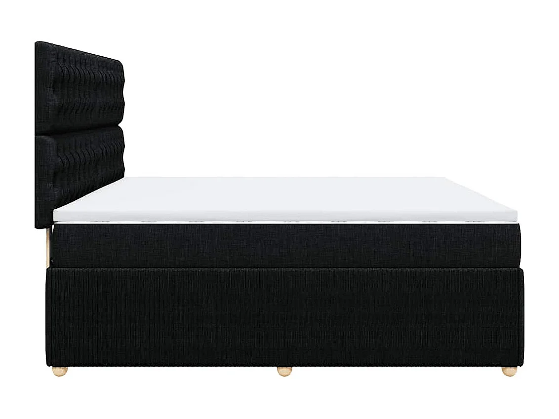 Boxspring met matras stof zwart 180x200 cm