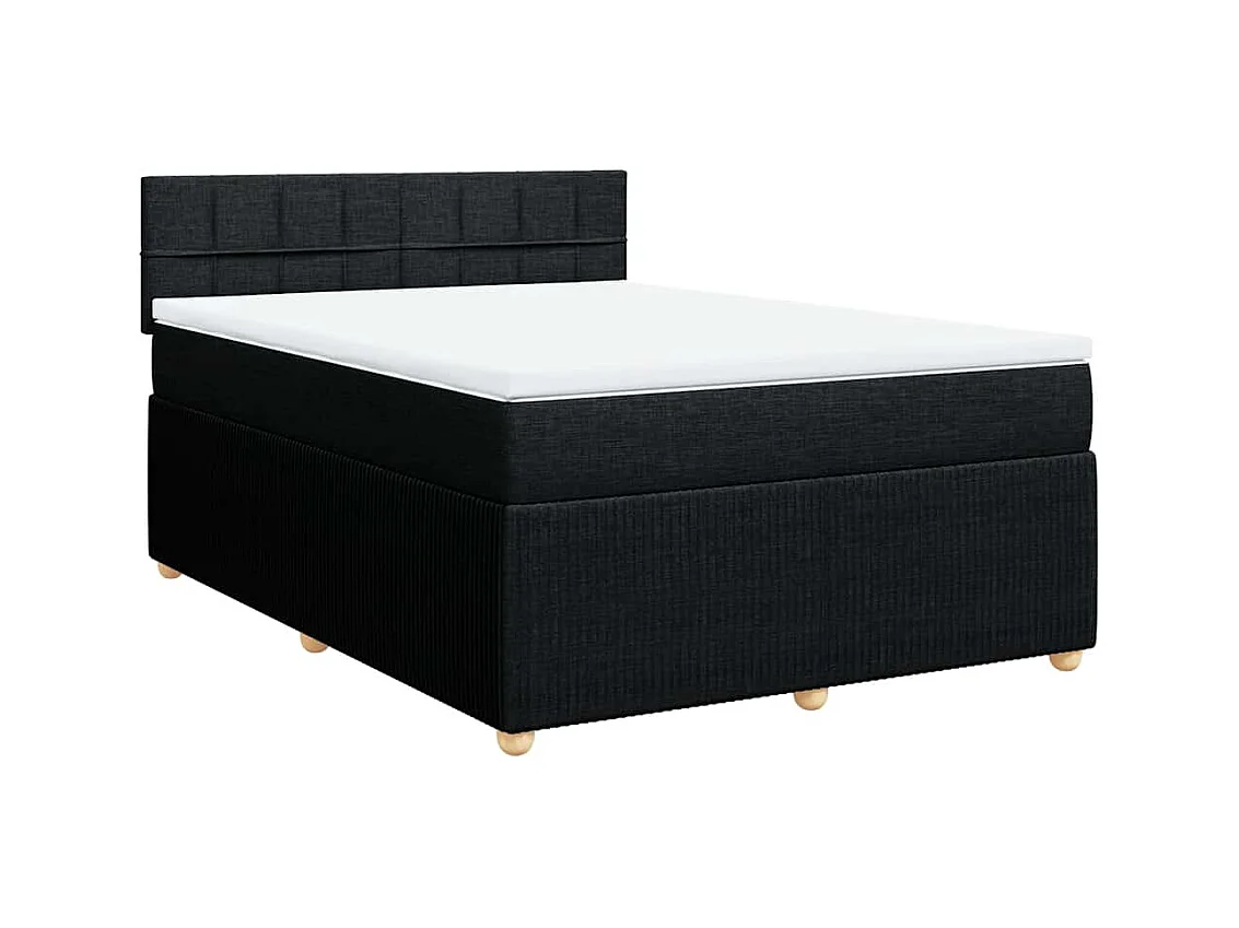 Boxspringbett mit Matratze Schwarz 140x190 cm Stoff