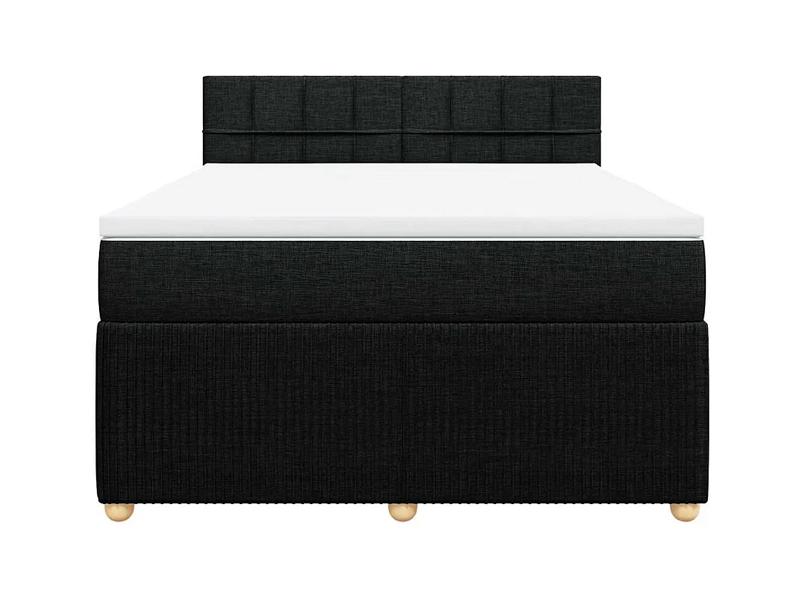 Boxspringbett mit Matratze Schwarz 140x190 cm Stoff