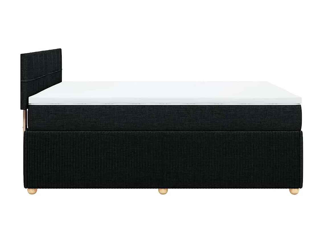 Giroletto a Molle con Materasso Nero 140x190 cm in Tessuto