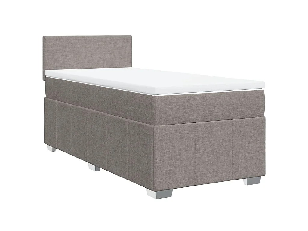 Sommier à lattes de lit avec matelas Taupe 100x200 cm Tissu