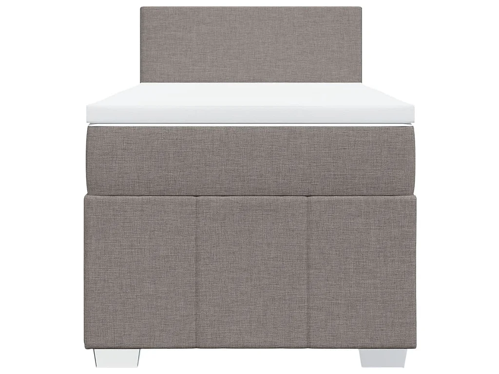 Sommier à lattes de lit avec matelas Taupe 100x200 cm Tissu
