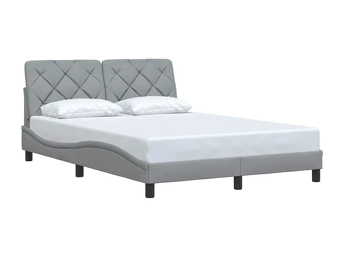 Cadre de lit sans matelas gris clair 140x190 cm tissu