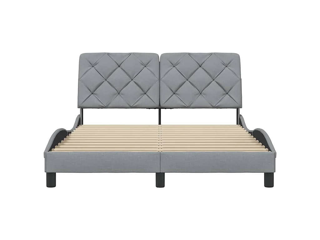 Bedframe zonder matras stof lichtgrijs 140x190 cm