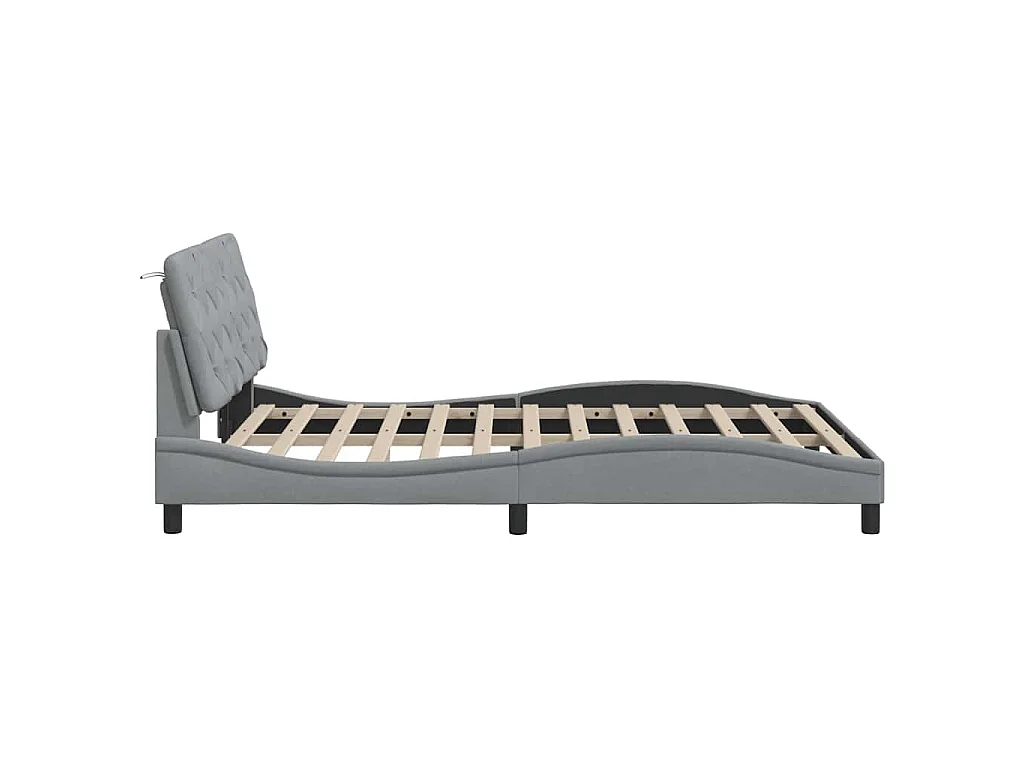 Bedframe zonder matras stof lichtgrijs 140x190 cm