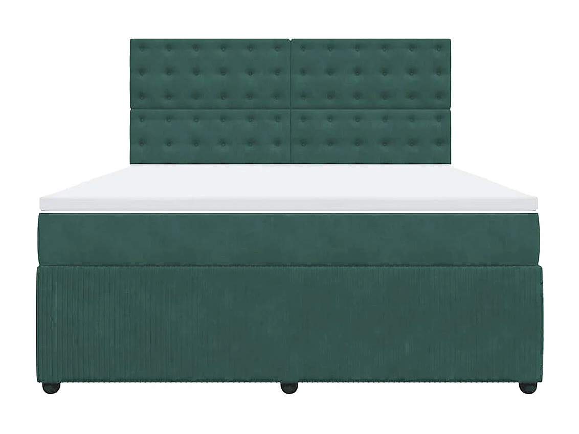 Boxspring met matras fluweel donkergroen 180x200 cm