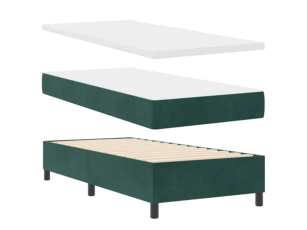 Boxspringbed met hoofdeinde Donkergroen 90 x 200 cm Fluweel