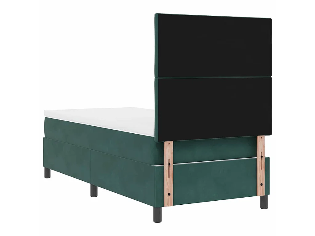 Boxspringbed met hoofdeinde Donkergroen 90 x 200 cm Fluweel