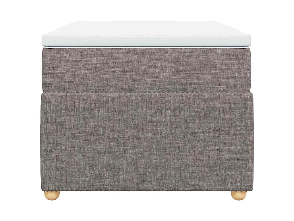 Cama box spring con colchón tela gris taupe 100x200 cm