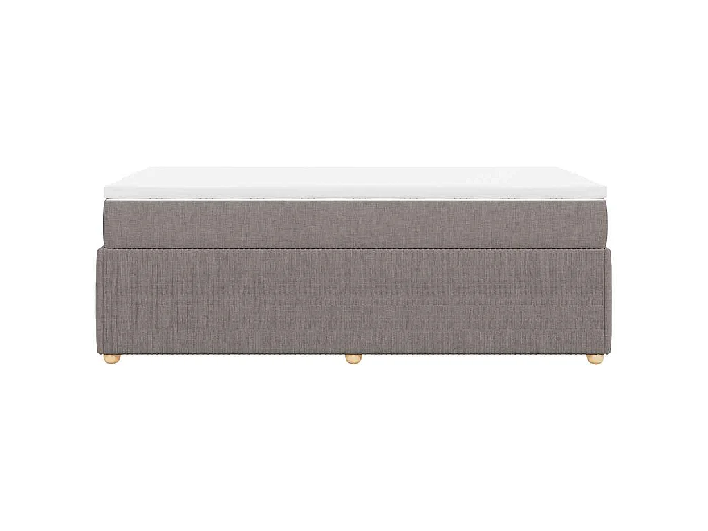 Cama box spring con colchón tela gris taupe 100x200 cm