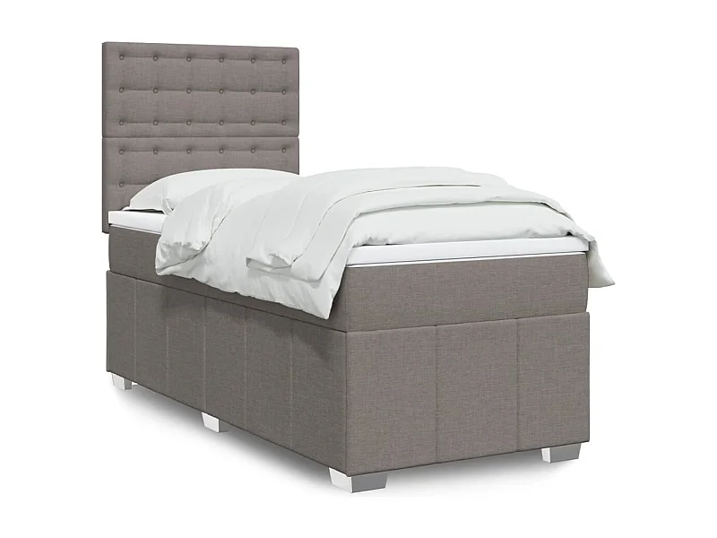 Boxspringbett mit Matratze Taupe 90x200 cm Stoff