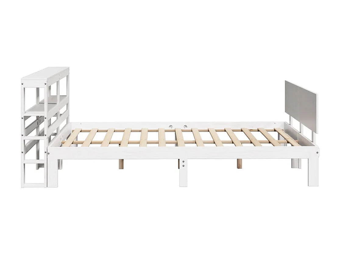 Estructura de cama con cabecero sin colchón blanco 140x200 cm